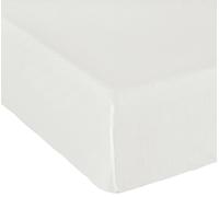 Habitat Cotton Rich 180 TC Plain Cream Fitted Sheet - King