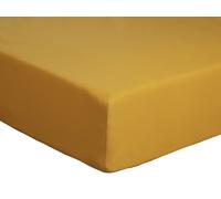 Habitat Cotton Rich 180 TC Plain Mustard Fitted Sheet-Double