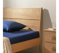 Habitat Cotton Rich 180 TC Plain Navy Fitted Sheet - King