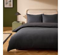 Habitat Cotton Rich Chunky Waffle Charcoal Bedding Set - King size