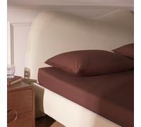 Habitat Cotton Rich Plain Chocolate Fitted Sheet - Single