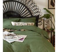 Habitat Cotton Textured Plain Green Bedding Set - Double