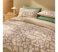 Habitat Cotton Textured Stem Leaf Beige Bedding Set - Double