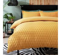 Habitat Cotton Triangle Waffle Mustard Bedding Set - Double