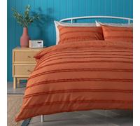 Habitat Cotton Tufted Stripe Orange Bedding Set - Single