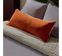 Habitat Cotton Velvet Lumbar Cushion Burnt Orange - 30x80cm