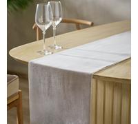 Habitat Cotton Velvet Mix Reversible Table Runner - Grey