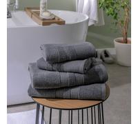 Habitat Cotton Waffle 4 Piece Towel Bale - Charcoal