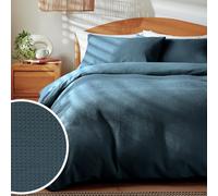 Habitat Cotton Waffle Navy Blue Bedding Set - King size