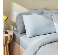 Habitat Cotton Washed Plain Blue Pillowcase Pair