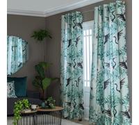 Habitat Crane Print Eyelet Curtains - Multi - 117x137cm