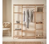 Habitat Cullen Triple Bamboo Open Wardrobe - Natural