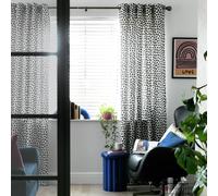 Habitat Dalmatian Eyelet Curtains Black & White - 117x137cm