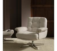 Habitat Dawson Fabric Swivel Chair - Natural