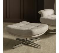 Habitat Dawson Fabric Swivel Footstool - Natural