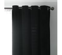 Habitat Dimout Velvet Eyelet Curtains - Black - 117x183cm