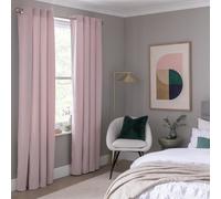 Habitat Dimout Velvet Eyelet Curtains - Blush Pink - 117x183cm