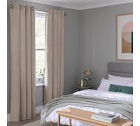 Habitat Dimout Velvet Eyelet Curtains - Champagne - 168x229cm