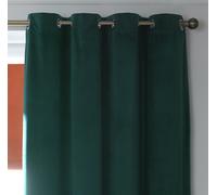 Habitat Dimout Velvet Eyelet Curtains - Emerald - 117x183cm