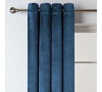 Habitat Dimout Velvet Eyelet Curtains - Ink - 117x183cm