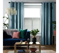 Habitat Dimout Velvet Eyelet Curtains - Ink - 229x229cm