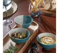Habitat Dipped Set of 3 Stoneware Nibble Bowls
