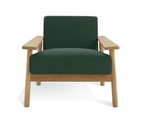 Habitat Dore Velvet Accent Chair - Dark Green