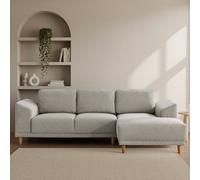 Habitat Draper Boucle Fabric Left Hand Corner Chaise Sofa - Natural