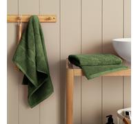 Habitat Egyptian Cotton 2 Piece Face Cloths - Forest Green