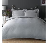 Habitat Egyptian Cotton 400TC Plain Grey Bedding Set-Double