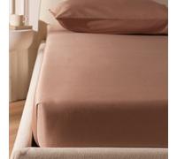 Habitat Egyptian Cotton Plain Mocha Deep Fitted Sheet- King