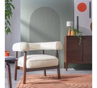 Habitat Elio Fabric Curved Armchair - Natural