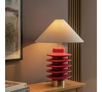 Habitat Emir Totum Mango Wood Base Only Table Lamp - Red
