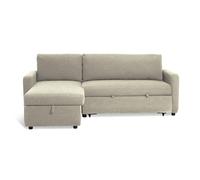 Habitat Enia Boucle Fabric Left Hand Storage Corner Chaise Sofa Bed - Natural