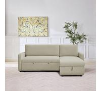 Habitat Enia Boucle Fabric Right Hand Storage Corner Chaise Sofa Bed - Natural