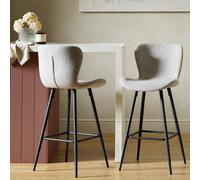 Habitat Etta Pair of Fabric Bar Stools - Natural