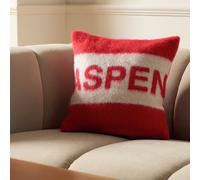 Habitat Faux Mohair Cushion - Red - 43x43cm
