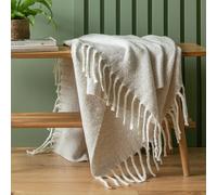 Habitat Faux Mohair Stripe Throw - Latte - 125 x 150cm