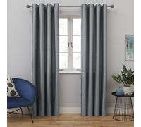 Habitat Faux Silk Eyelet Curtains - Dove Grey - 117x137cm