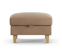 Habitat Felin Velvet Storage Footstool - Latte