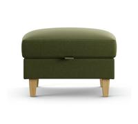 Habitat Felin Velvet Storage Footstool - Moss Green