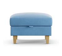 Habitat Felin Velvet Storage Footstool - Sky Blue