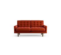Habitat Fenner Velvet 2 Seater Sofa - Burnt Orange -Dark Leg