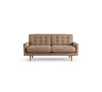 Habitat Fenner Velvet 2 Seater Sofa - Latte - Ash Leg