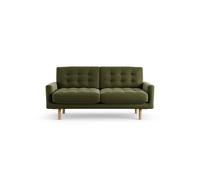 Habitat Fenner Velvet 2 Seater Sofa - Moss Green - Ash Leg