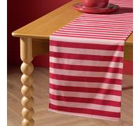 Habitat Festive Icons & Stripe Reversible Table Runner-Green