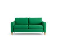 Habitat Flint Fabric 2 Seater Sofa - Emerald Green - Ash Leg
