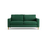 Habitat Flint Fabric 3 Seater Sofa - Green - Ash Leg