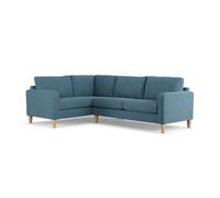 Habitat Flint Fabric Left Hand Corner Sofa - Blue - Ash Leg