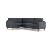 Habitat Flint Fabric Left Hand Corner Sofa- Charcoal-Ash Leg